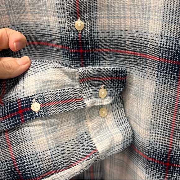 BARBOUR Kickstart Long Sleeve Plaid Pale Sky Shirt - Picture 6 of 11